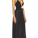 V-kaelusega Halter Midi Kleid