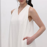 Tikkitud Ramie Midi Kleid