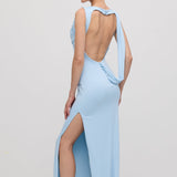 Beebi Sinine Slinky Drape Maxi Kleid