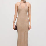 Detailne Halterneck Maxi Kleit