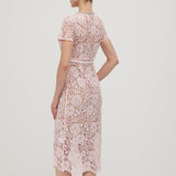 Translucent Diamante Satin Midi Dress
