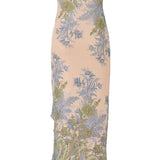 Prinditud Õlata Slit Midi Kleid