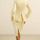 Klassikaline Peplum Jakk ja Lõhiku Midi Seelik Komplekt