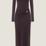Maxi Kleid Seksikas Loodud - Pruun Jersey
