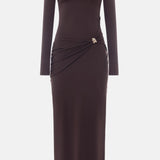 Maxi Kleid Seksikas Loodud - Pruun Jersey