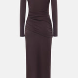 Maxi Kleid Seksikas Loodud - Pruun Jersey