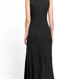 Metallik Nuppudega Kootud Midi Kleid Must