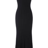 Metallik Nuppudega Kootud Midi Kleid Must