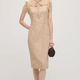 Vintage Tikitud Rüüsid Lace Midi Kleid