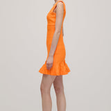 Rüüfli tekstuuriga varrukateta mini kleit