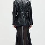 Vegan Nahk Blazer Mustas