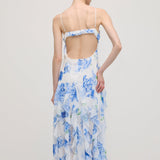 Lilleline Prindiga Ruffle Seljataha Midi Kleid