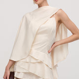 Satiinist Kappa Kaheosaline Mini Kleid