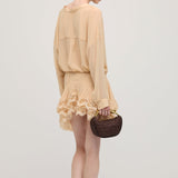 Volditud mini kleit pikade varrukatega