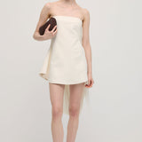 Mini Valge Õlavarre Riba Kleit