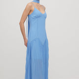 Midi Kleid Sügava Ees ja Rüüsäärtega