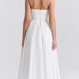 Ilma Rihmadeta Korsett Bodice Midi Kleit Valges