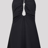 Must Šifoon Halter Mini Kleid