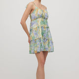 Mini Kleid mit Lilleline Muster und Smock-Details