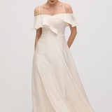 Ruffle Satin Midi Kleit