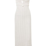 Ruffle Seljatu Backless Kootud Midi Kleid