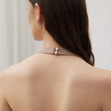 Diamante Halter Midi Kleid - Nude