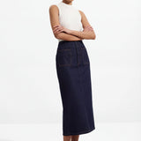 Denim Midi Seelik Indigosinises
