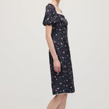 Lilleline Puff Sleeve Midi Kleid