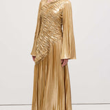 Metalliline Maxi Kleid Kuldse Värviga