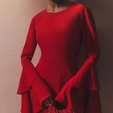 Avatud Seljaga Mansettidega Mini Kleid