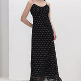 Polka Dot Chiffon Slip Midi Kleit
