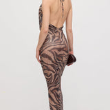 Rhinestone Halter Maxi Dress