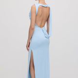 Beebi Sinine Slinky Drape Maxi Kleid