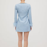 Glittering Boucle Mini Dress with Sleeves