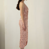 Diamante Riided Midi Kleit Roosa