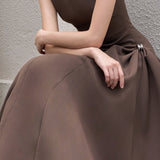 Tugev Twill Ülikonna Midi Kleid