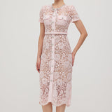 Translucent Diamante Satin Midi Dress