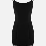 Must Mini Kleit Läbipaistva Pitsiga