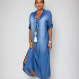 Ibiza | Maxi Denim Kleit Moodsa Detailidega