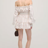 Lace-Up Mini Dress with Two-Piece Checkered Set