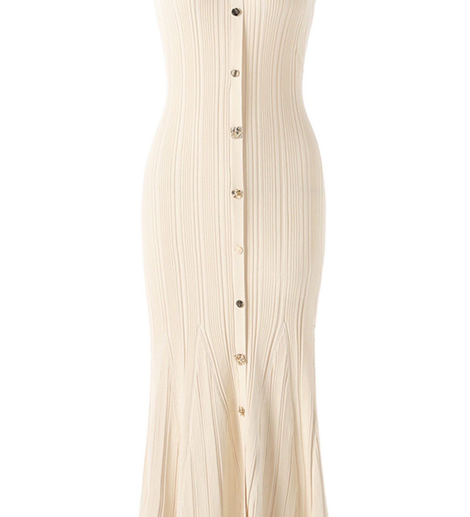 Metalliknuppudega Kootud Midi Kleid