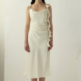 Satiinist Rikkalik Midi Libisev Kleid