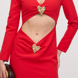 Maxi Kleid mit Herzdetails