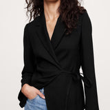 Kangast Drapey Twill Wrap Blazer Mustas