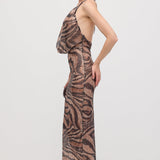 Rhinestone Halter Maxi Dress