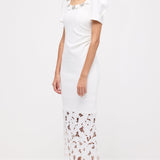 Kaunistatud Appliqué Lõike Midi Kleid