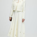 Pikkade varrukatega tweed midi kleidi komplekt