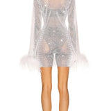Sparkling Rhinestone Mini Dress