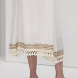 Tikkitud Ramie Midi Kleid
