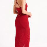 Diamante Rühi Midi Kleid